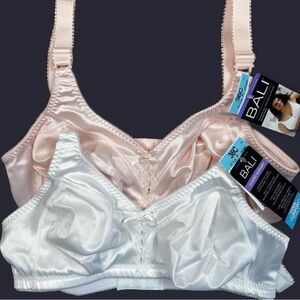 NTW Bali Two Pack Silky Bras Dainty Lace Bows Classic Support Women’s 36 C